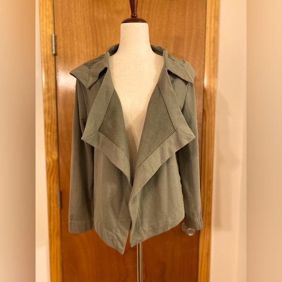 Grey & Gray, Sz Lg, Olive Green, Hooded Cardigan Sweatshirt - Picture 3 of 7